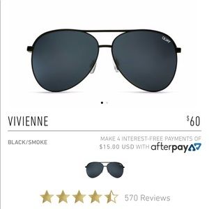 Vivienne Black/smoke Quay sunglasses